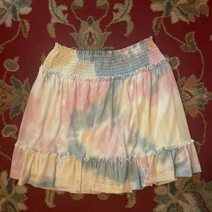 Pastel Flowy Tie Dye Short Skirt